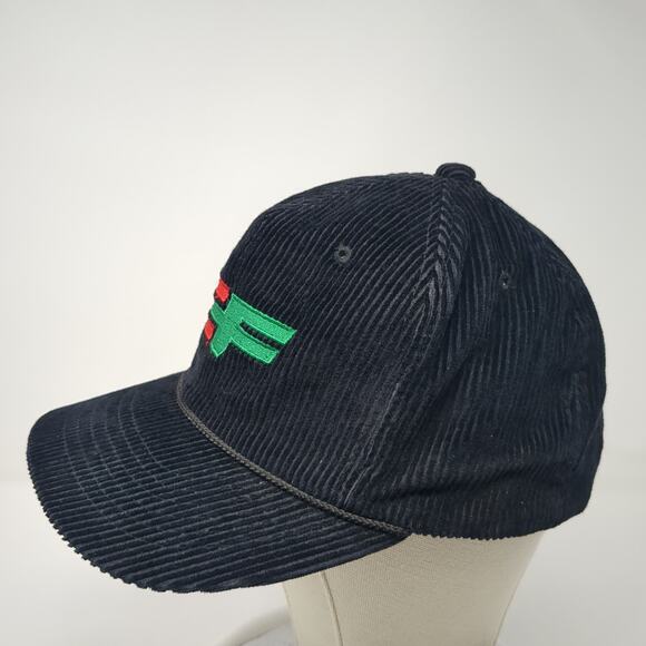 Consolidated Freightways Snapback Rope Hat Black One Size Corduroy - Picture 3 of 9